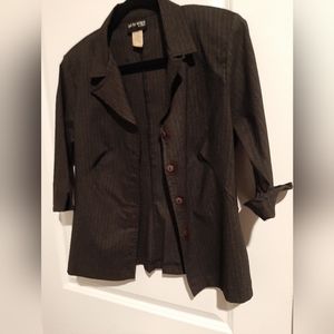 Just for Wraps suit jacket. Grey. Says size large, Fits Like S/M